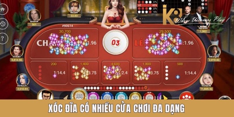 Xóc đĩa có nhiều cửa chơi đa dạng Xóc đĩa có nhiều cửa chơi đa dạng